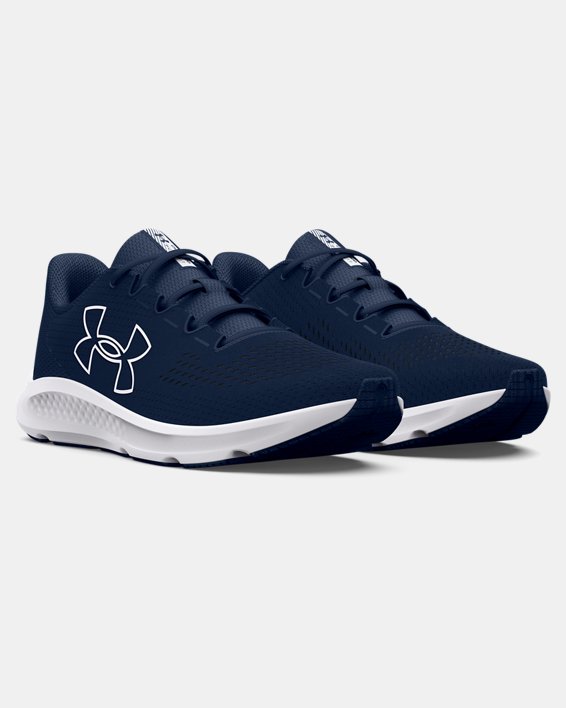 Men's UA Charged Pursuit 3 Big Logo Running Shoes, Blue, pdpMainDesktop image number 3